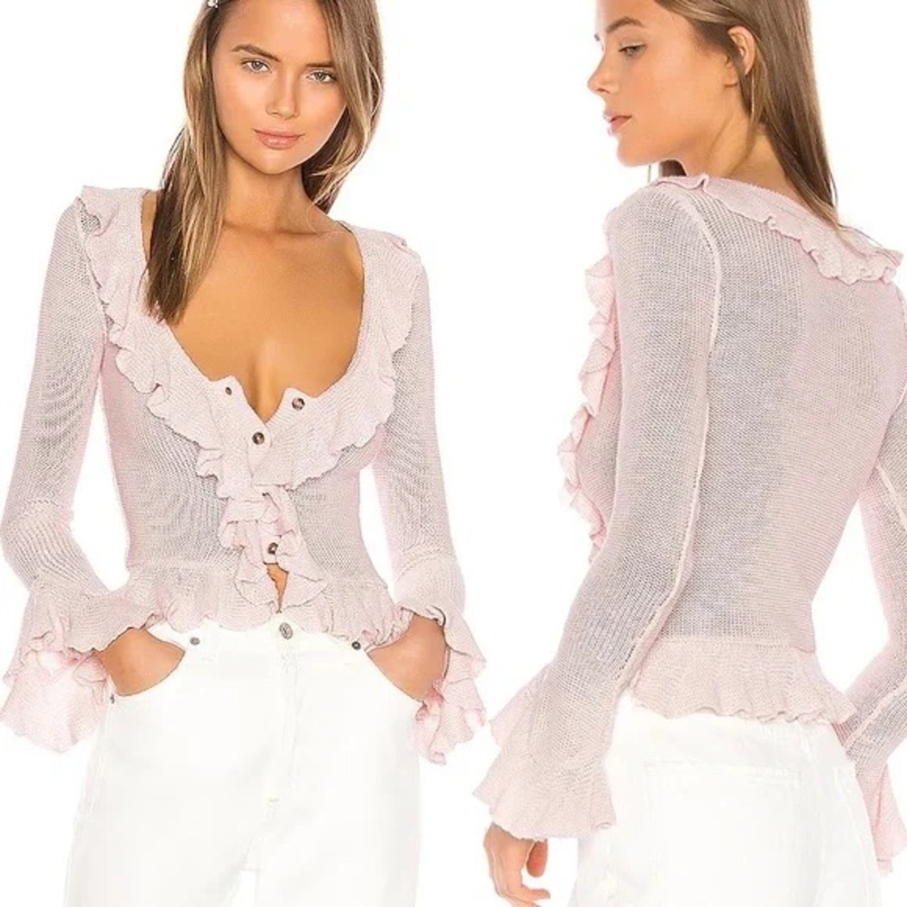 LPA Pink Ruffled Cardigan - Picture 8 of 10